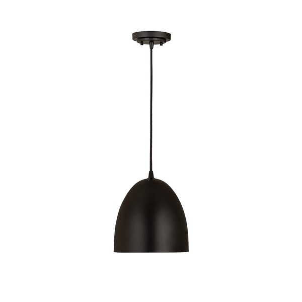 Z-Lite Z Studio Dome Pendant 1 Light Pendant, Matte Black 6012P9-SBK - main